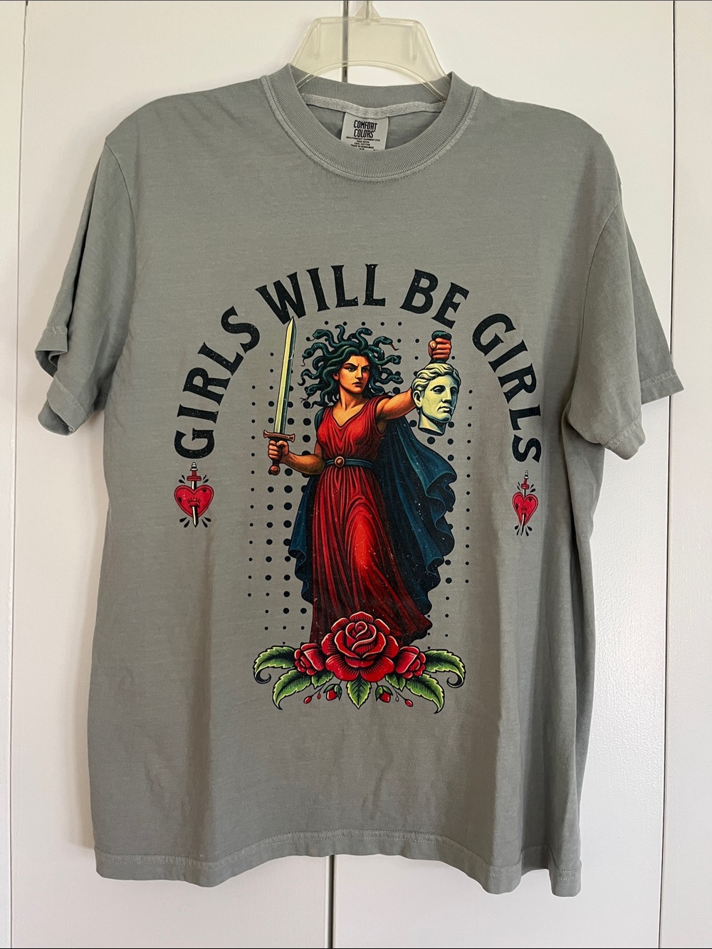 Medusa “Girls Will Be Girls” Graphic Tee | Comfort Colors Bay Tee | Size M
